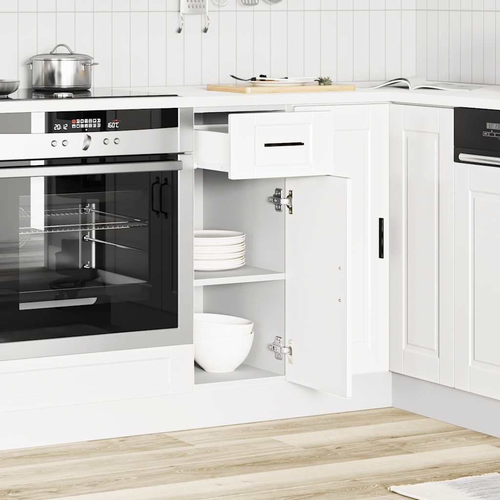 Armário base de cozinha porto derivados de madeira branco