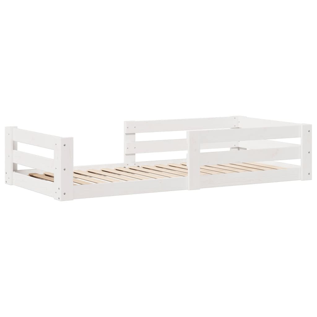 Cama sem colchão 100x200 cm madeira de pinho maciça branco