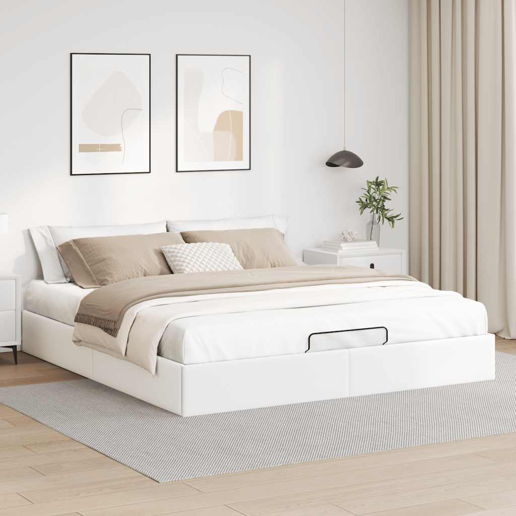 Estrutura de cama otomana sem colchão 160x200 cm branca