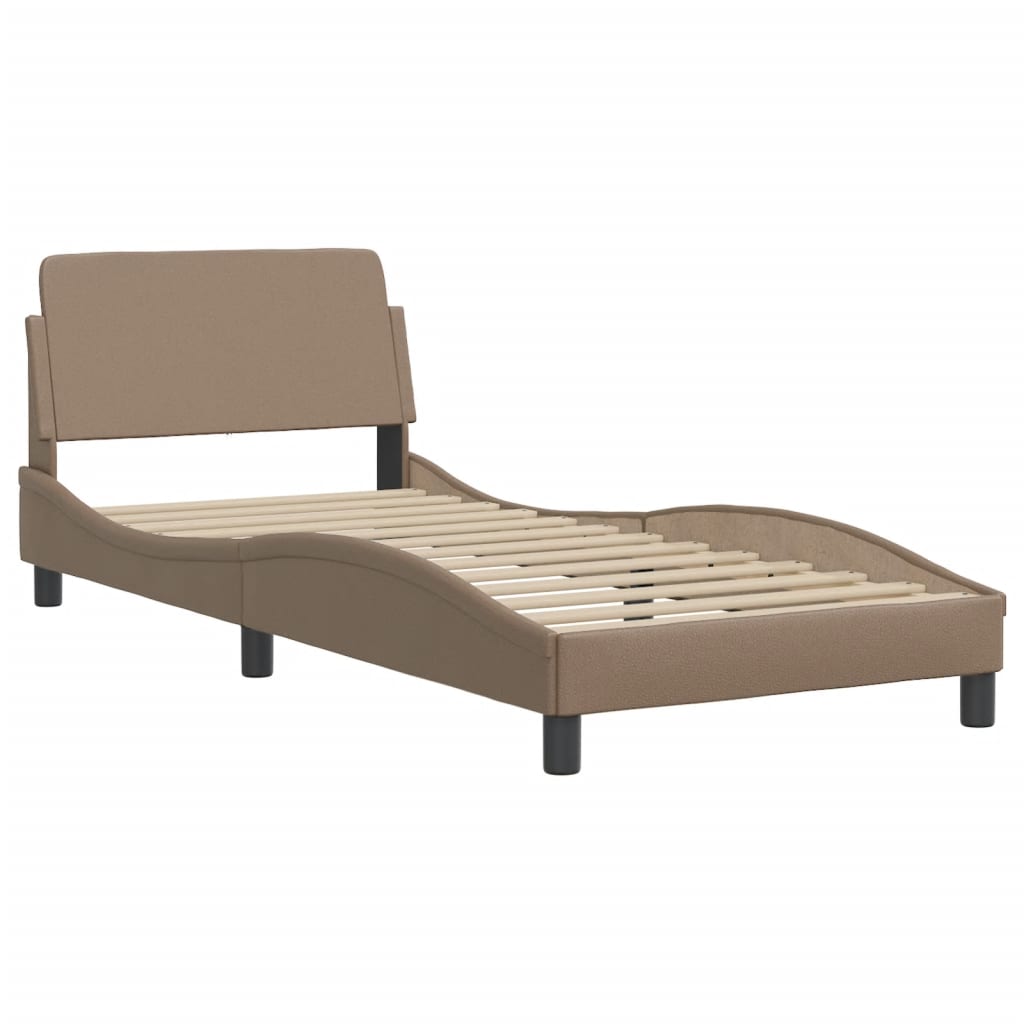 Cama viana com colchão 80x200 cm couro artificial cappuccino