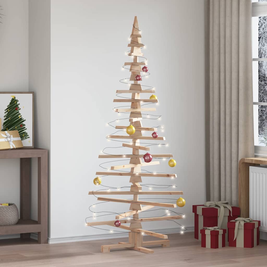 Árvore de natal decorativa 180 cm madeira de pinho maciça