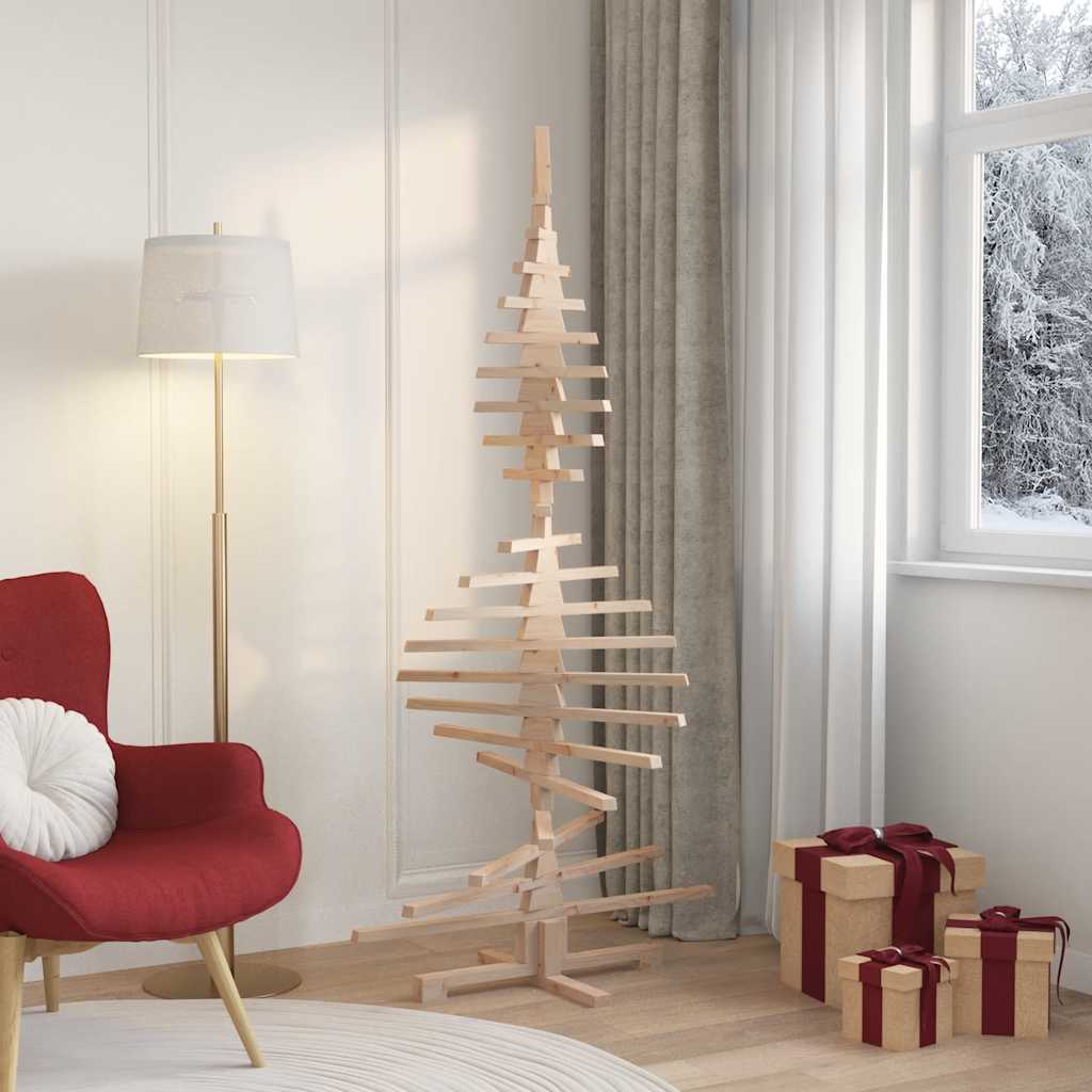 Árvore de natal decorativa 180 cm madeira de pinho maciça
