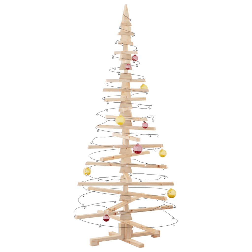 Árvore de natal decorativa 180 cm madeira de pinho maciça