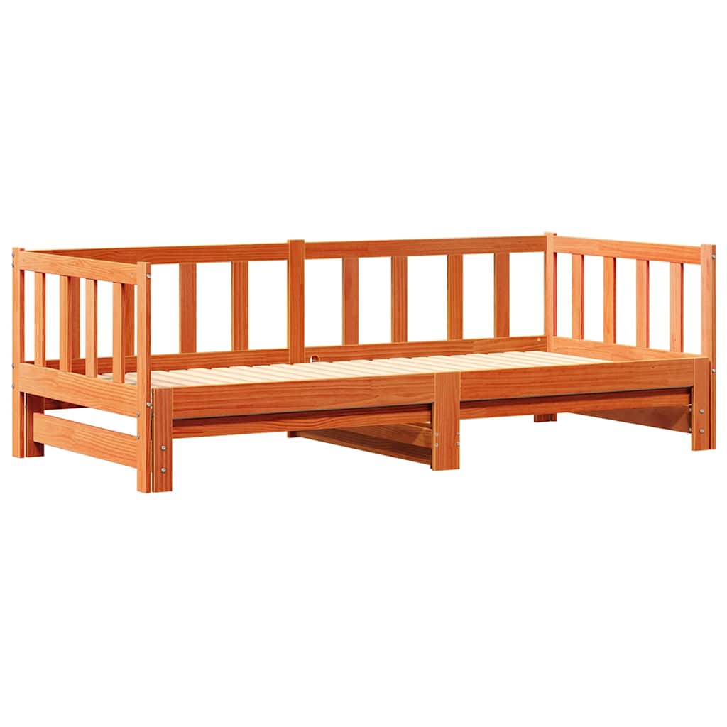 Cama dia rebatível marrom cera 193.5 x 184 x 66 cm