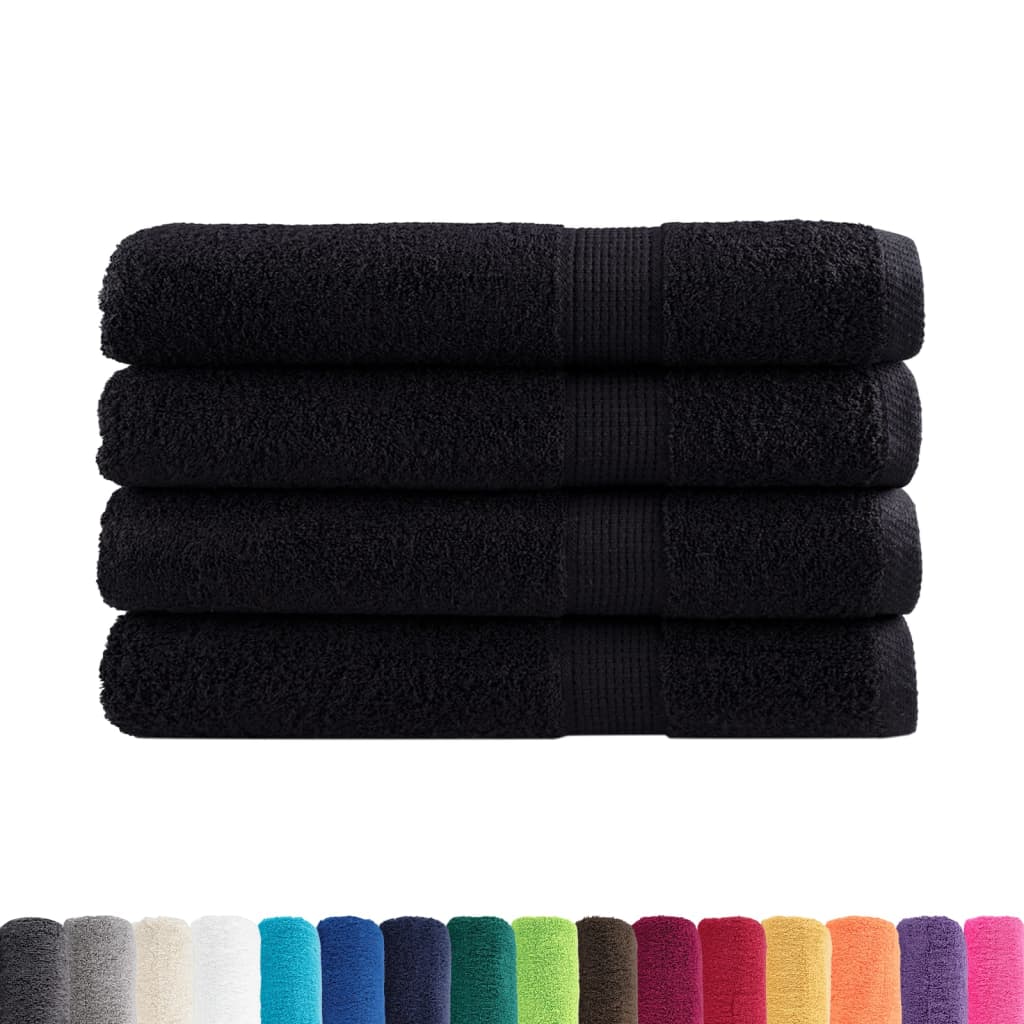 Toalhas de sauna premium solund 4 pcs 80x200 cm 600 gsm preto