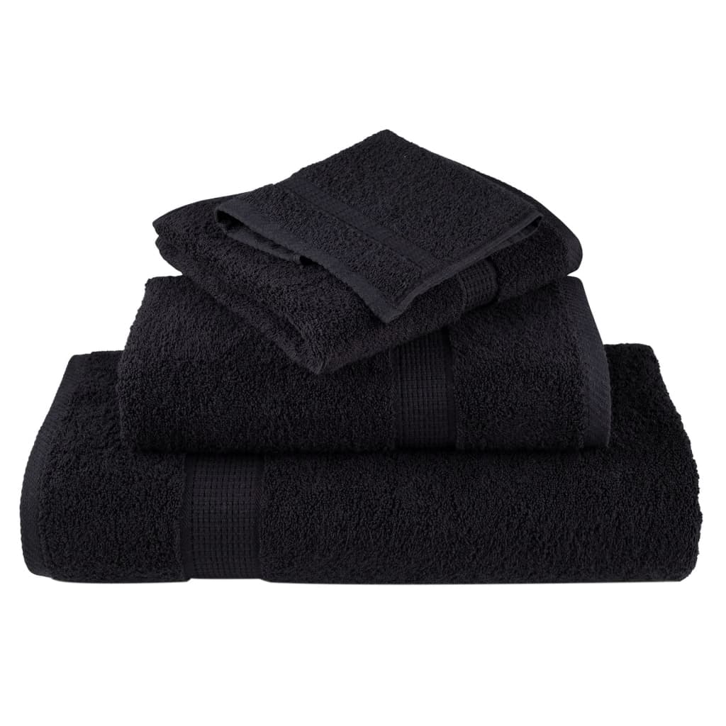 Toalhas de sauna premium solund 4 pcs 80x200 cm 600 gsm preto