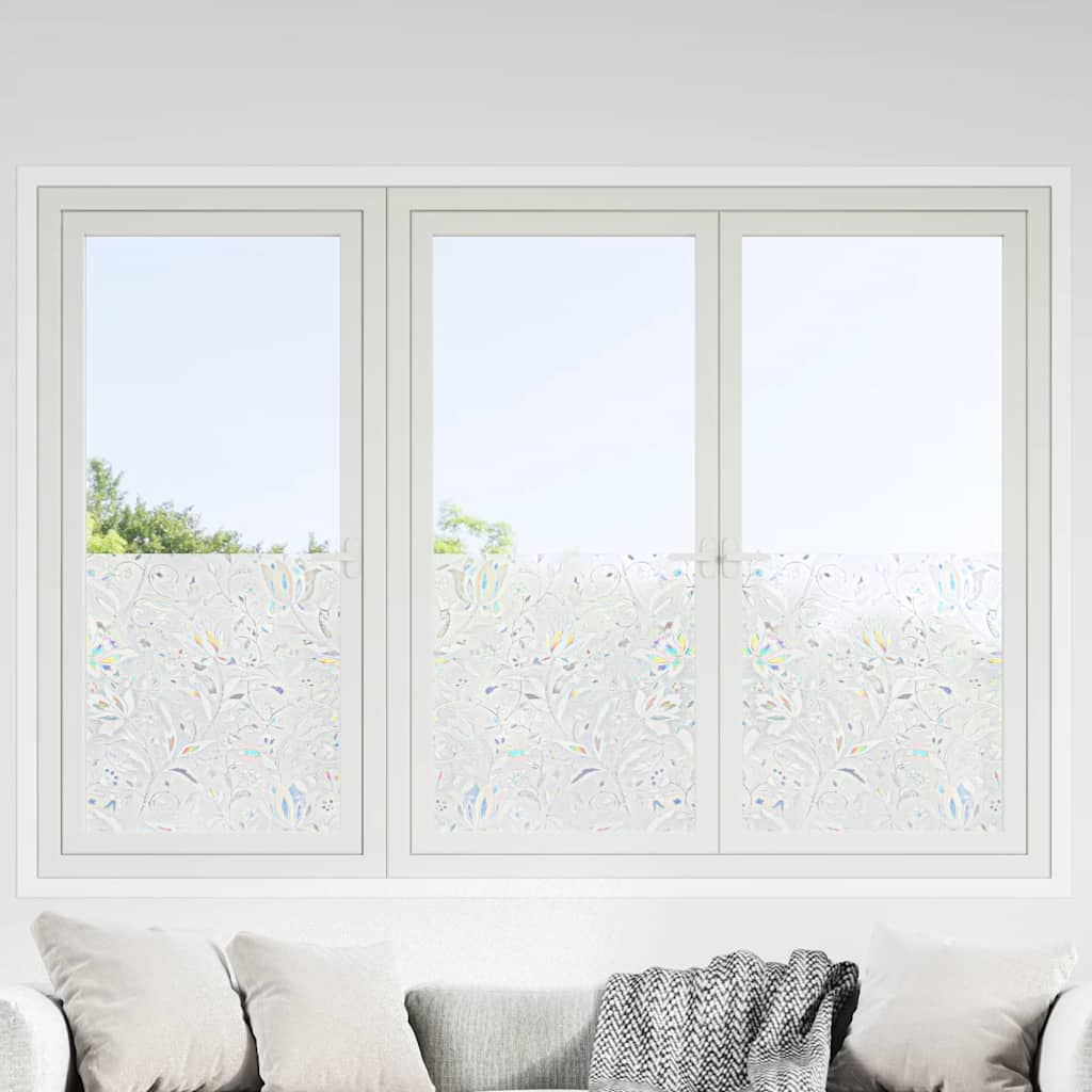 Películas para janela 4 pcs PVC fosco padrão de flor