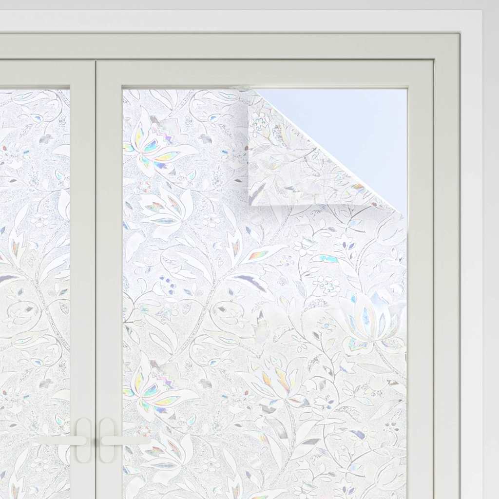 Películas para janela 4 pcs PVC fosco padrão de flor