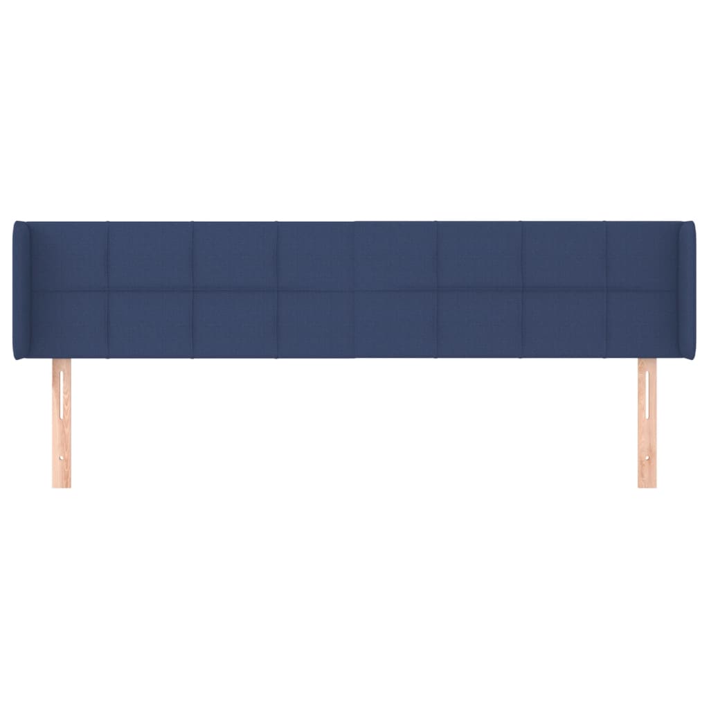 Cabeceira de cama c/ abas tecido 163x16x78/88 cm azul