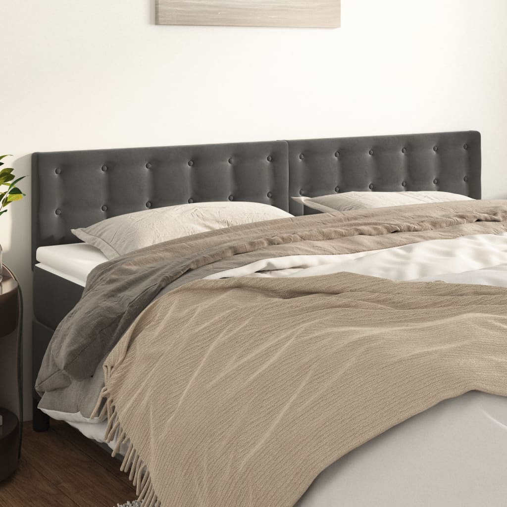 Cabeceiras cinzento-escuro 180x5x78/88 cm veludo