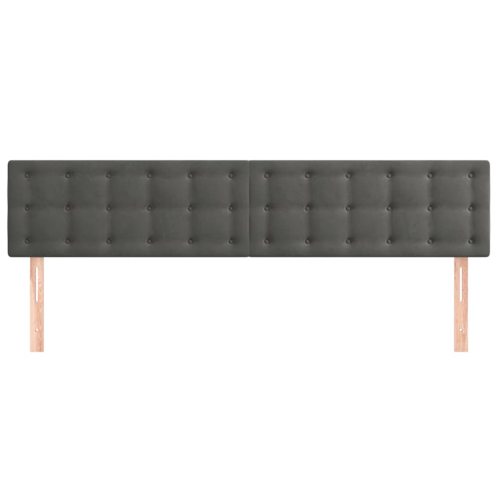 Cabeceiras cinzento-escuro 180x5x78/88 cm veludo