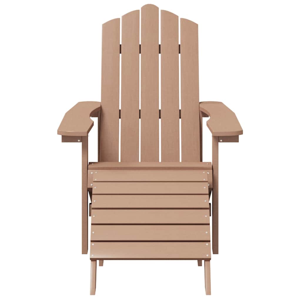 Cadeiras jardim adirondack c/ apoio de pés 2 pcs pead castanho