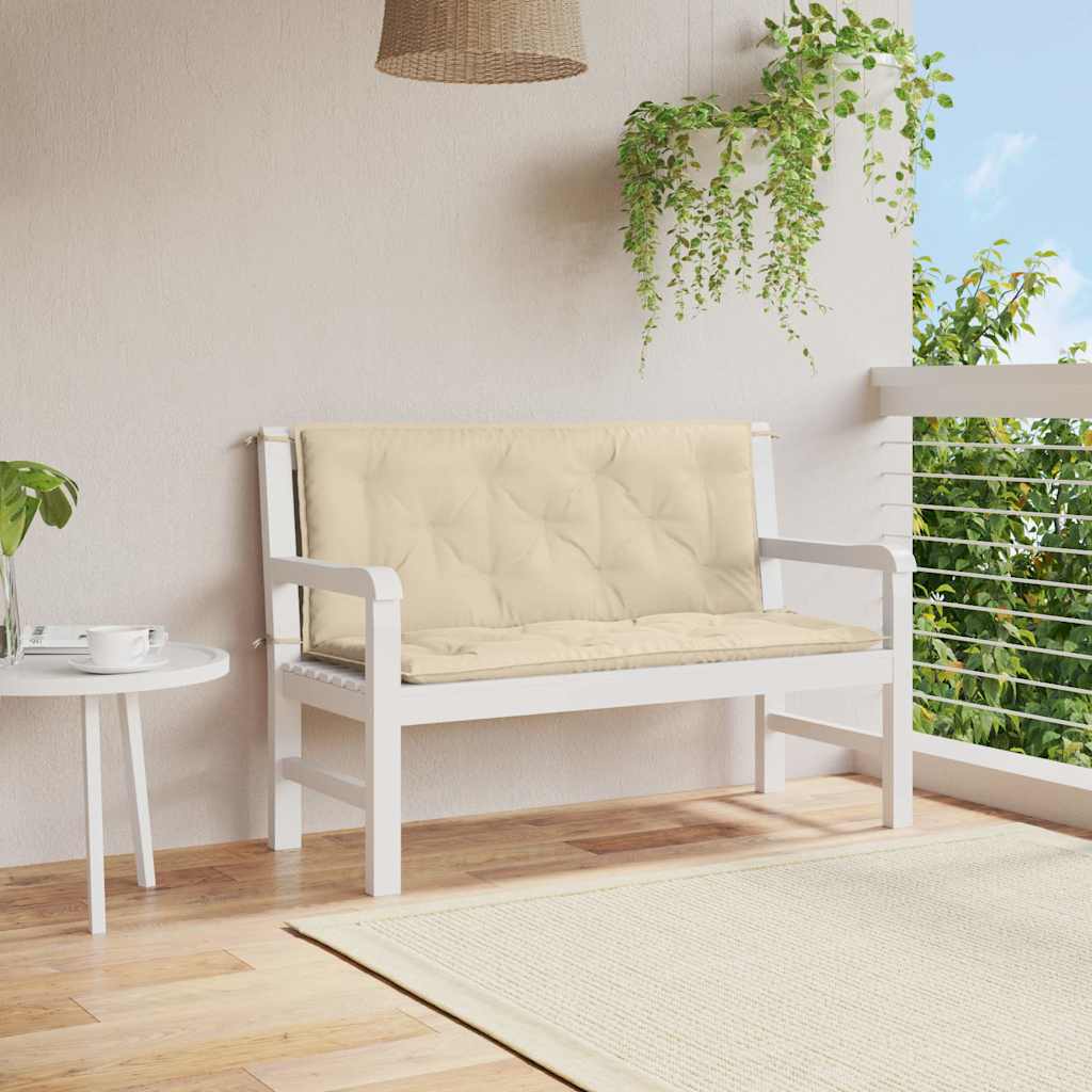 Almofadão p/ banco de jardim 120x(50+50)x7cm tecido oxford bege