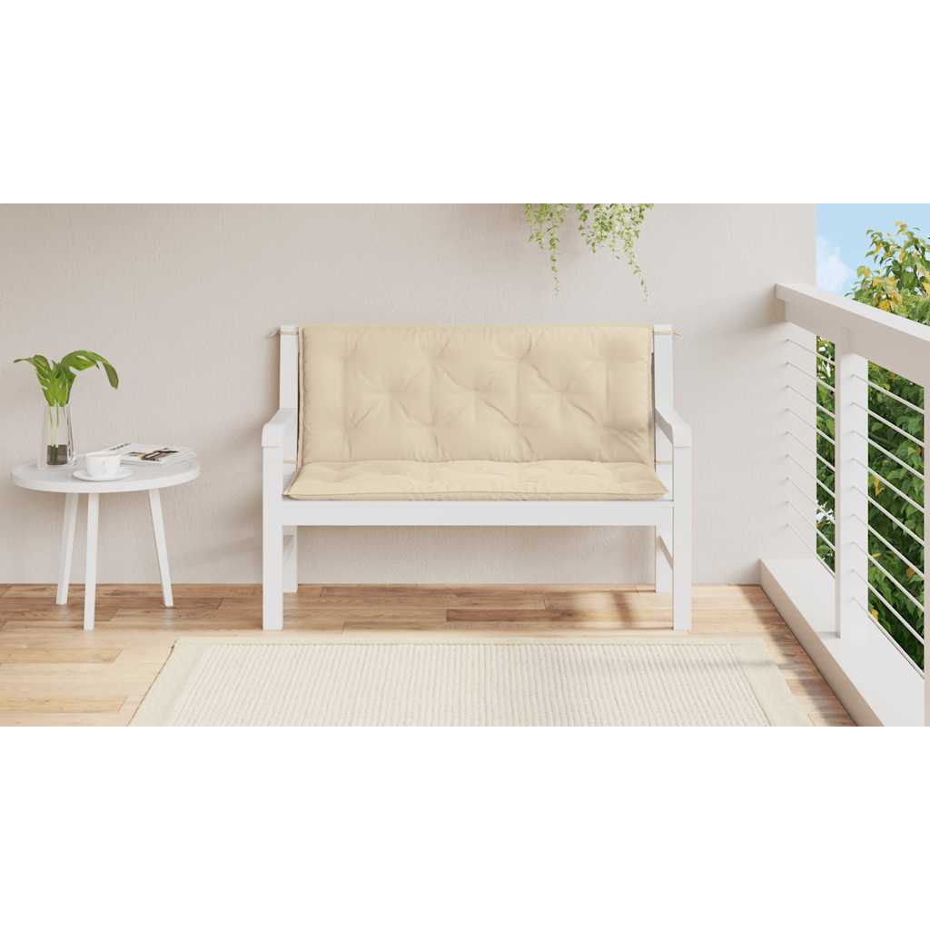 Almofadão p/ banco de jardim 120x(50+50)x7cm tecido oxford bege