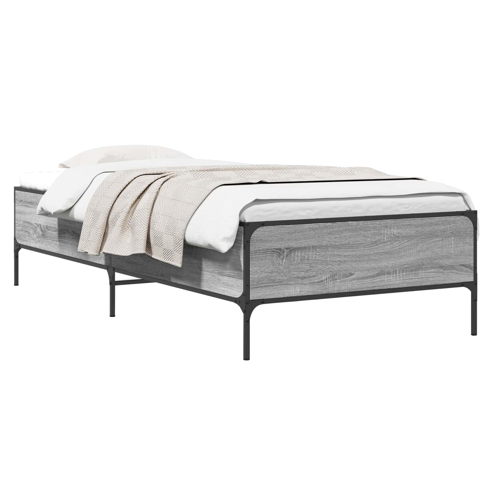 Estrutura da cama sonoma cinzento 80 x 200 cm