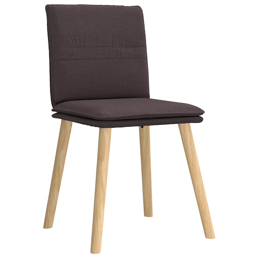 Cadeiras de jantar 4 pcs tecido castanho-escuro