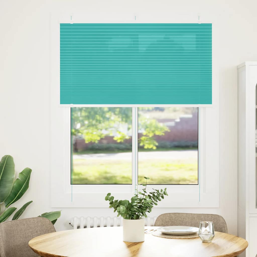 Gasolina verde plissada cega 105x100 cm largura tecido 104,4cm