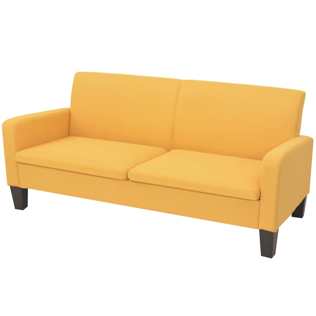 Conjunto de sofás 2 pcs tecido amarelo