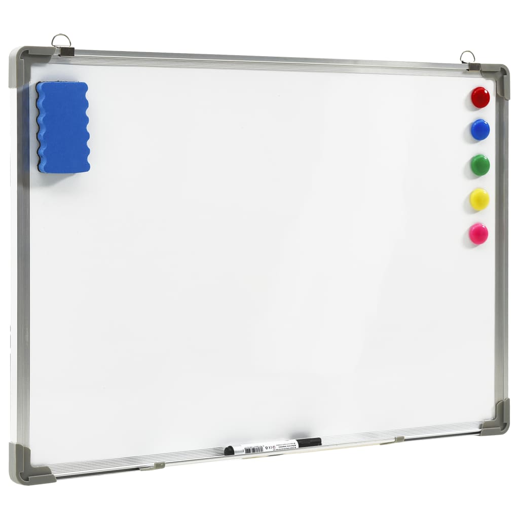 Quadro de escrita magnético 90x60 cm aço branco