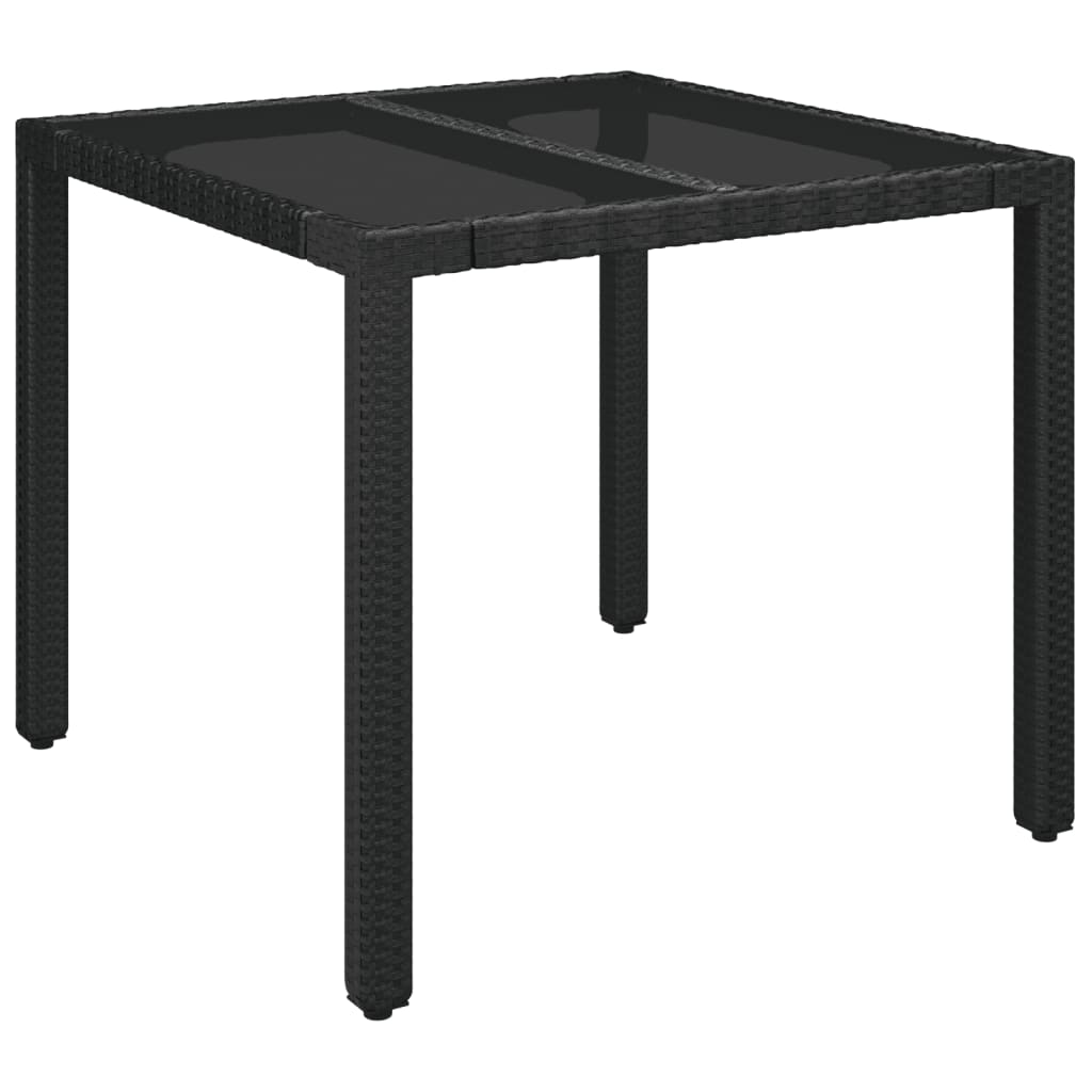5 Pcs conjunto de jantar p/ jardim c/ almofadões vime PE preto