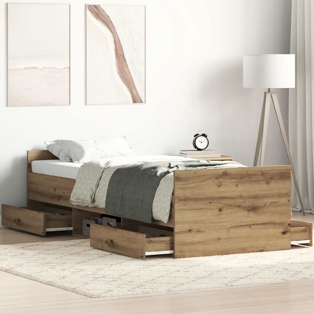 Estrutura de cama sem colchão 100x200cm derivados de madeira