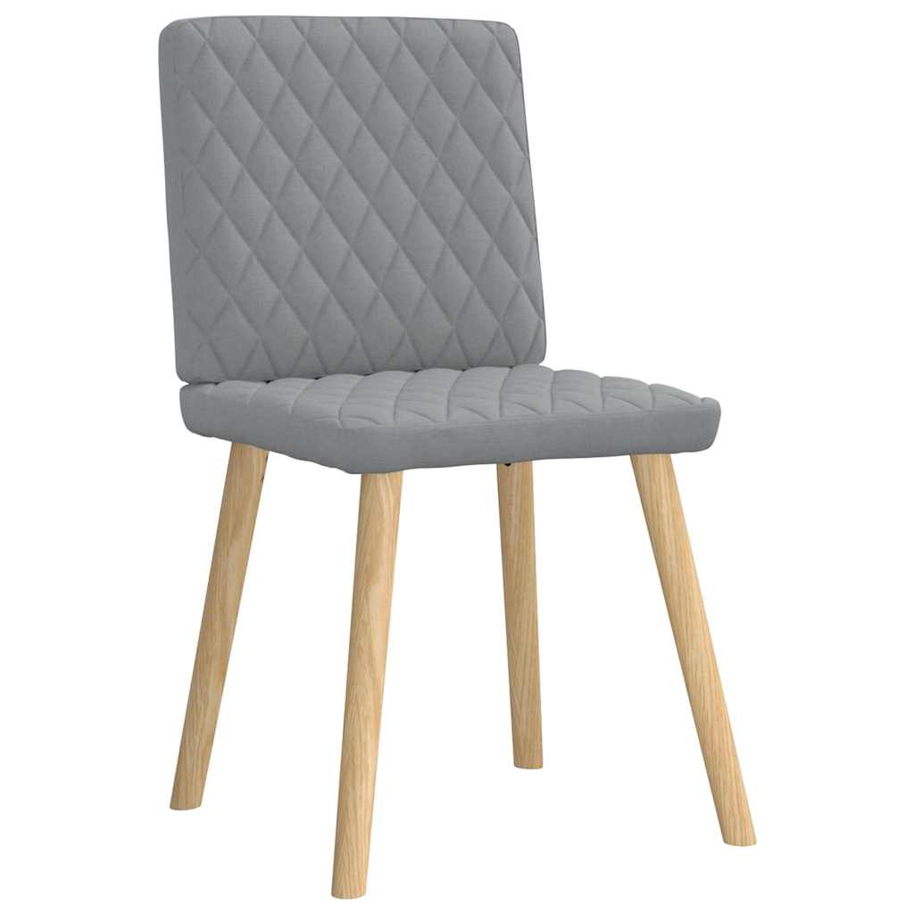 Cadeiras de jantar 6 pcs tecido cinzento-claro