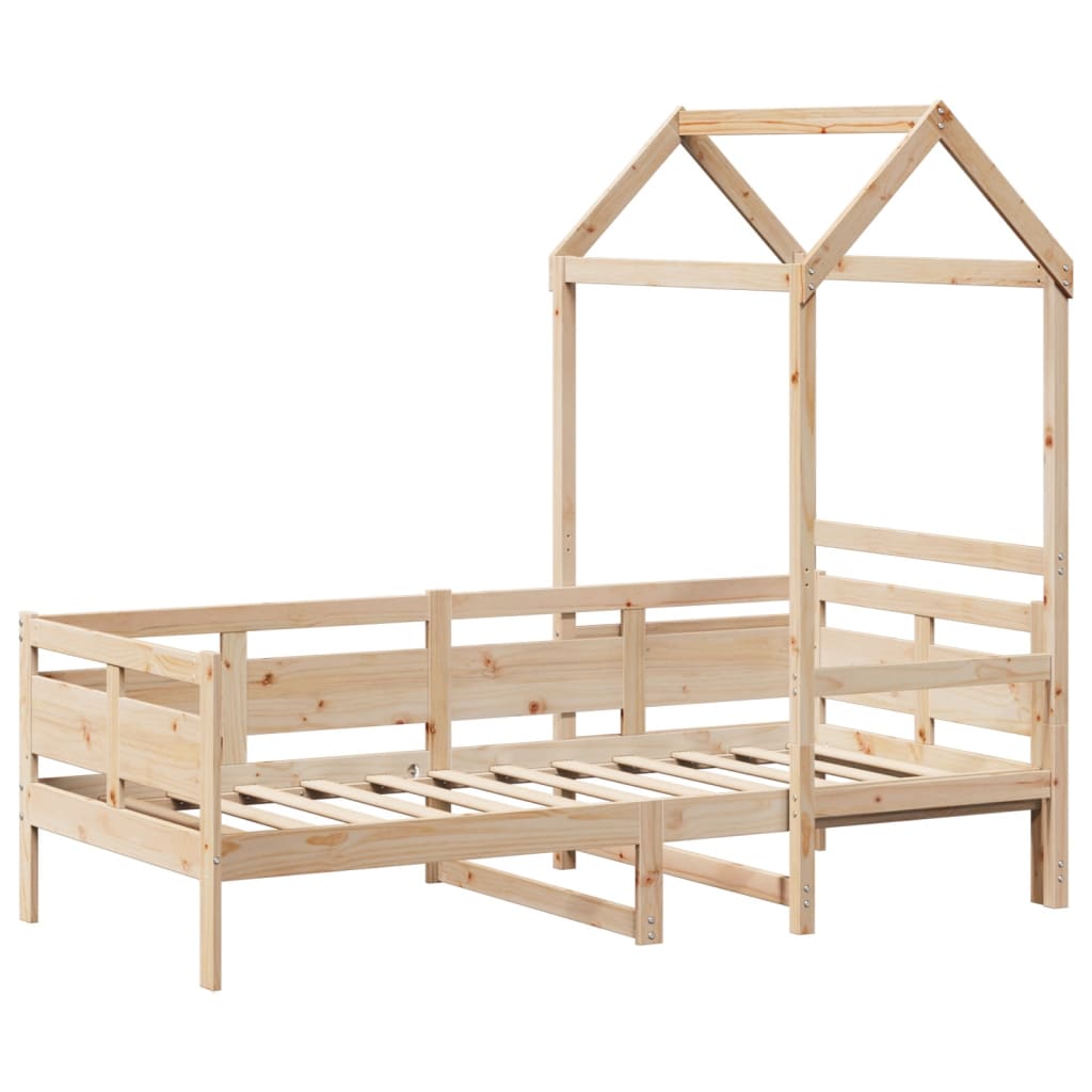 Sofá-cama com telhado 80x200 cm madeira de pinho maciça
