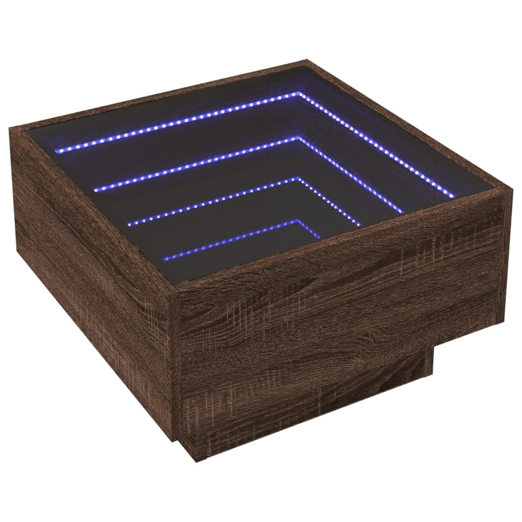 Mesa de centro c/ leds 50x50x30 cm derivados de madeira