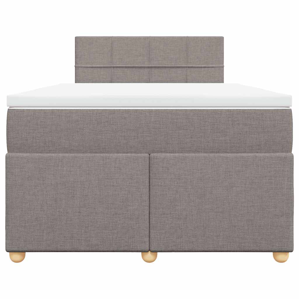 Cama boxspring c/ colchão 120x190cm tecido castanho-acinzentado