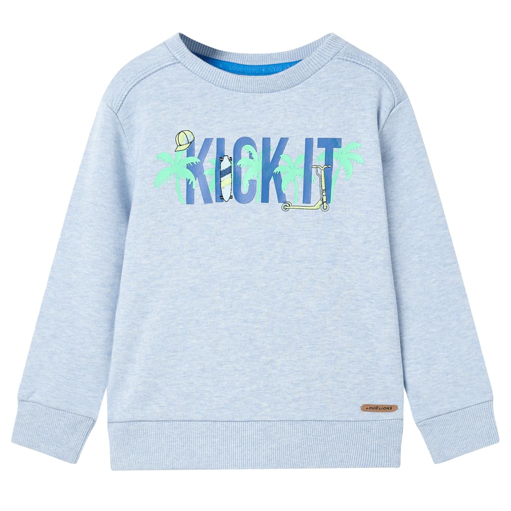 Sweatshirt para criança azul-suave mesclado 116