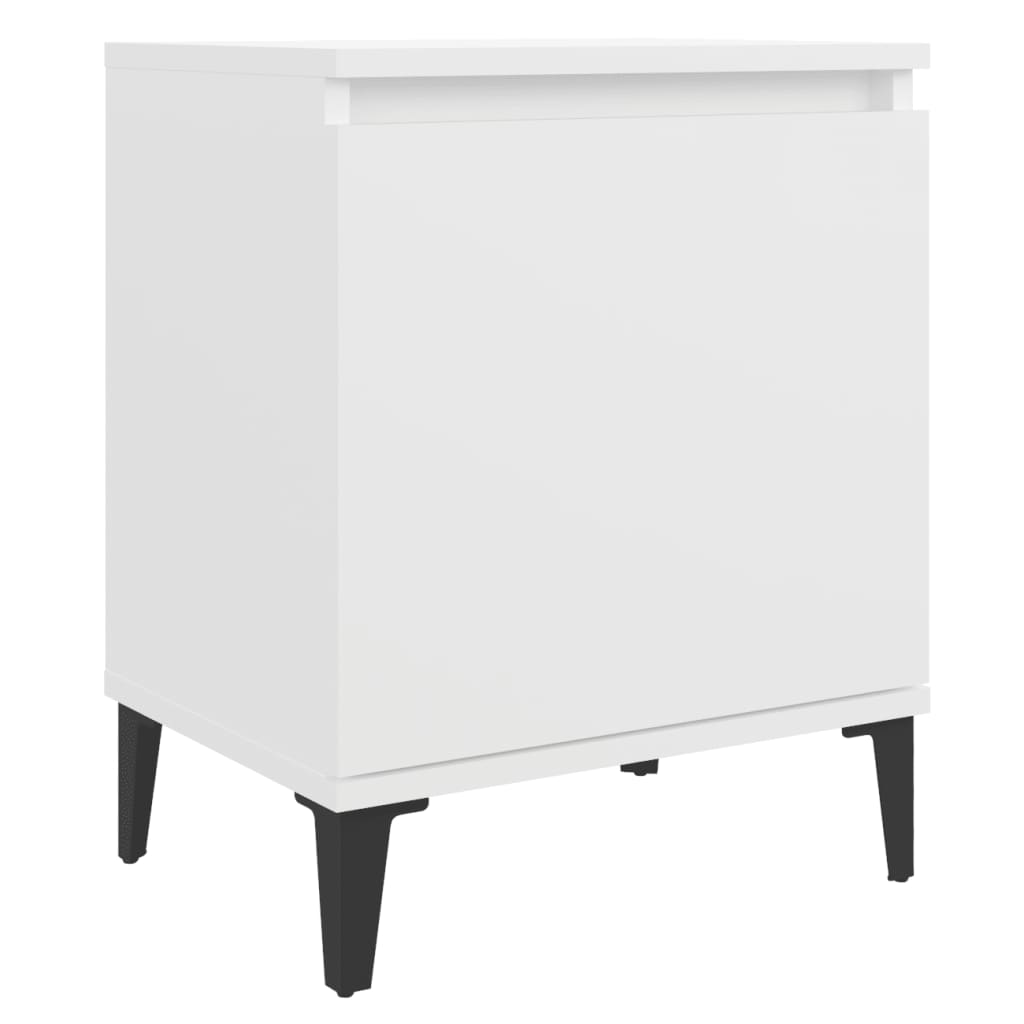 Mesa de cabeceira com pernas em metal 40x30x50 cm branco