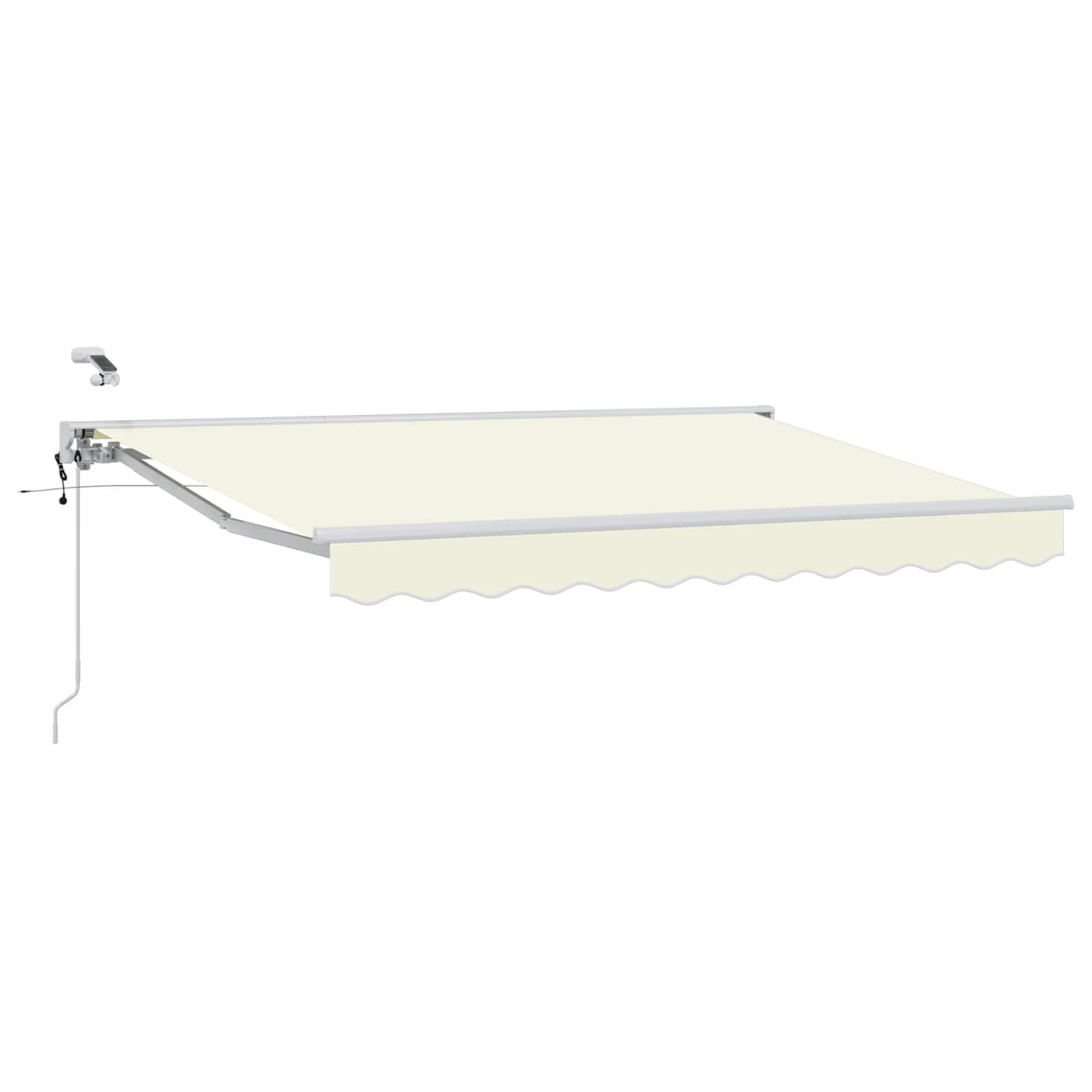 Toldo retrátil elétrico creme e branco 3,5 x 2,5 m
