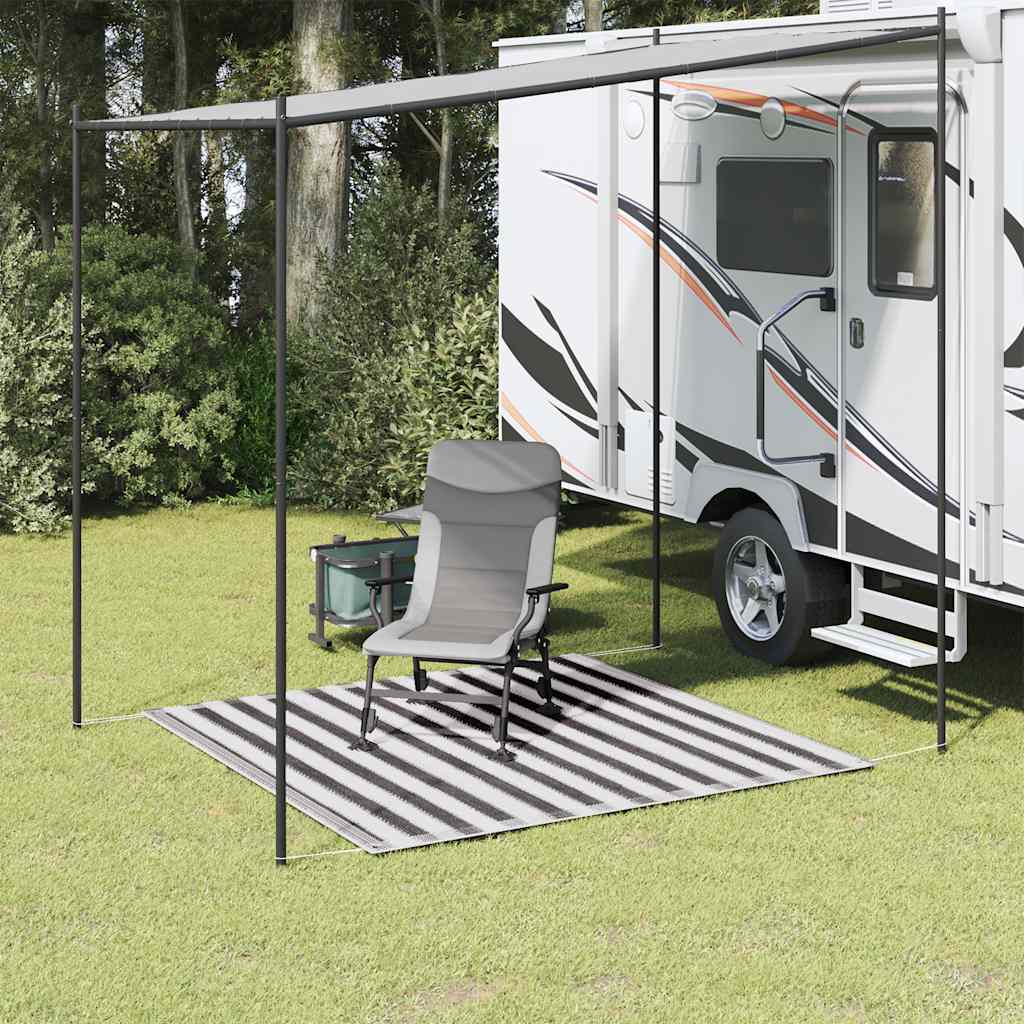 Tapete de campismo para tenda 200x200 cm antracite e branco