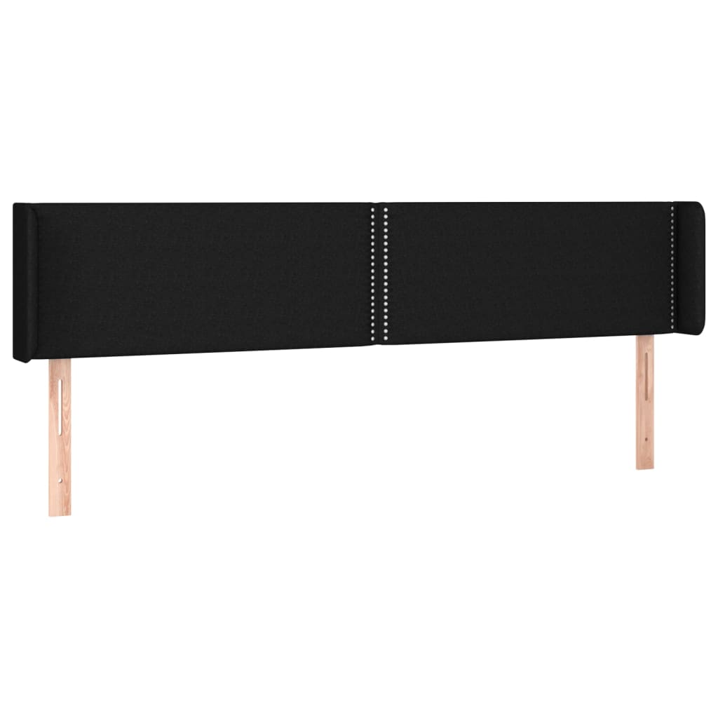 Cabeceira de cama c/ luzes LED tecido 203x16x78/88 cm preto