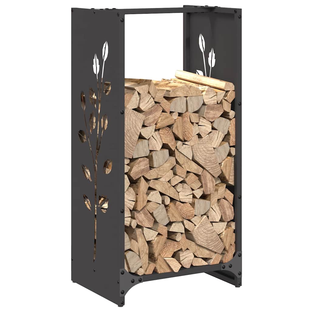 Suporte para lenha 40x30x80 cm aço laminado a frio preto