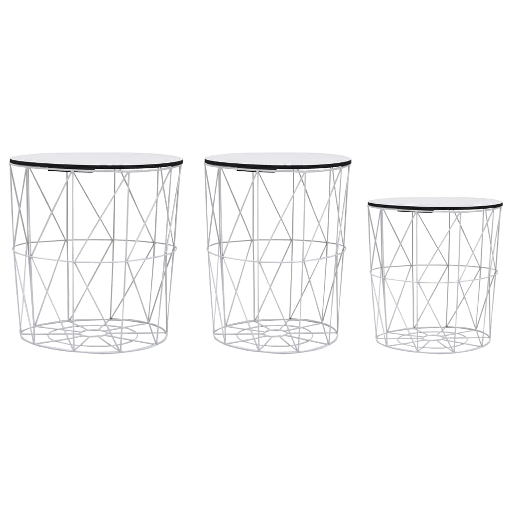 Mesas de centro 3 pcs branco