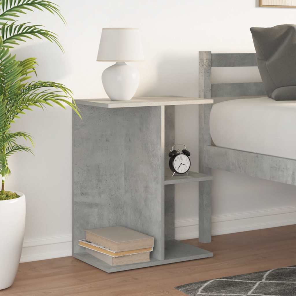 Mesa cabeceira 46,5x29x61 cm derivados madeira cinzento-cimento
