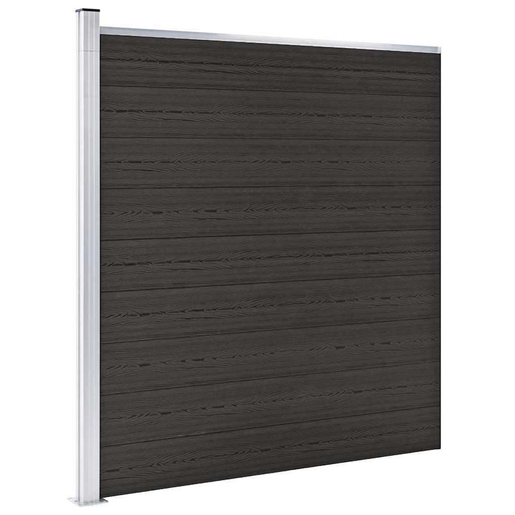 Painel de vedação wpc 175x186 cm preto