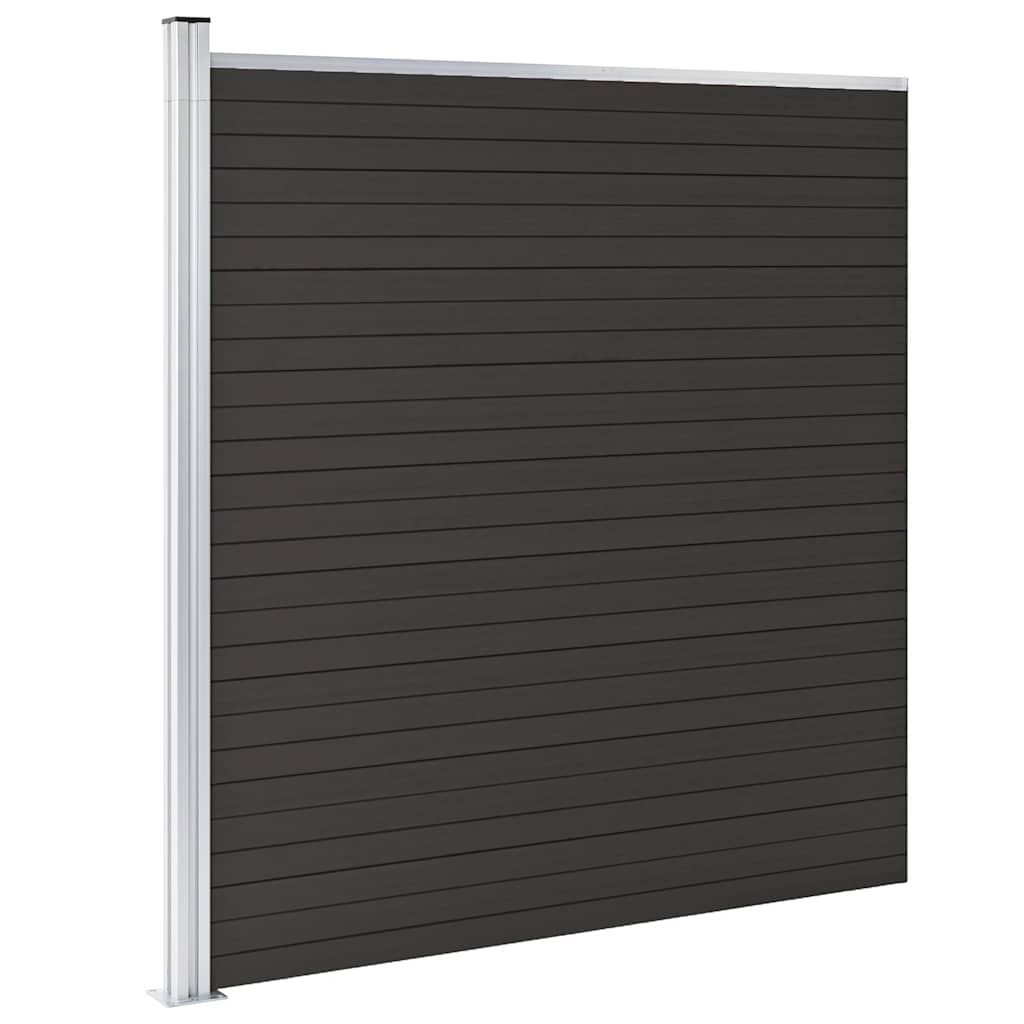 Painel de vedação wpc 175x186 cm preto