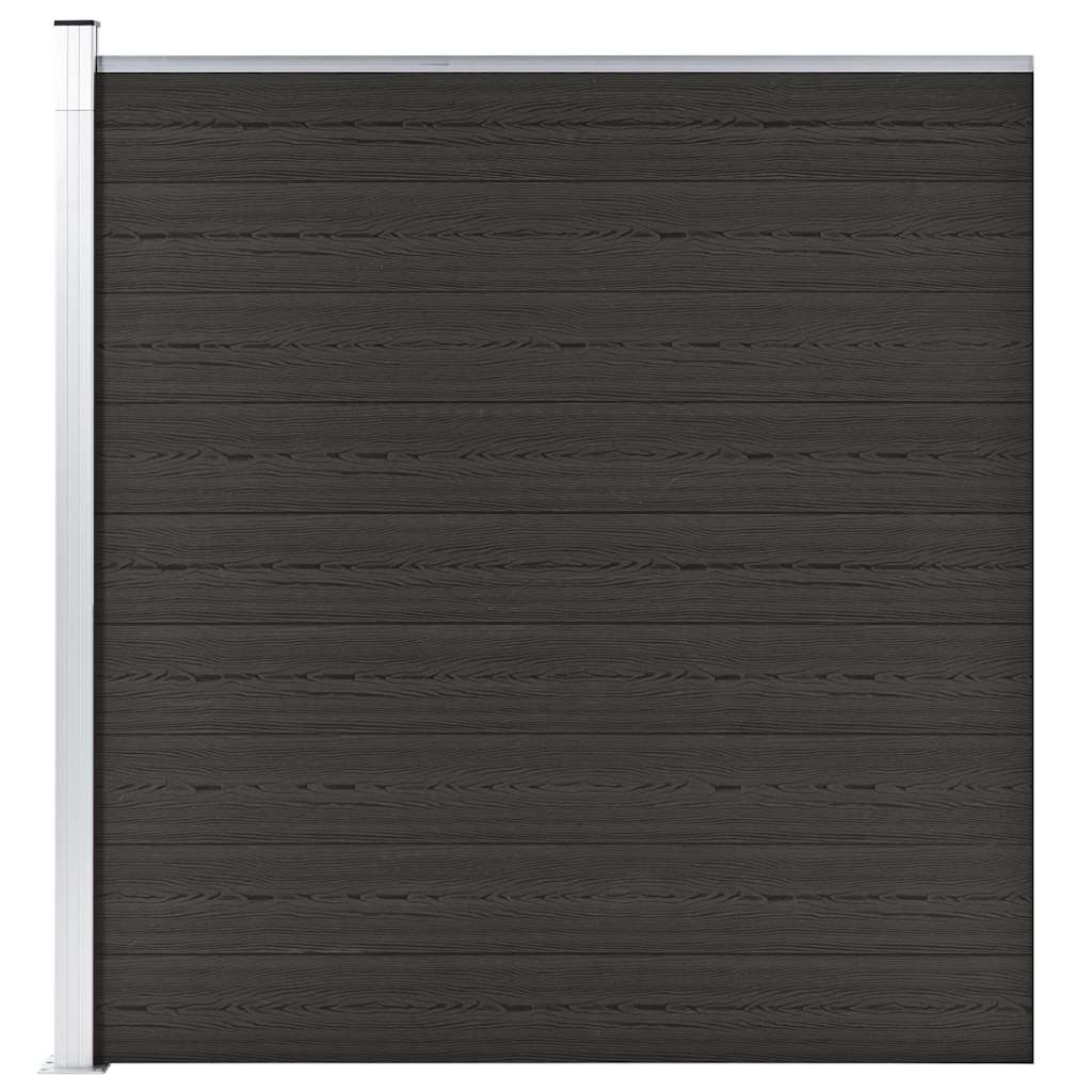 Painel de vedação wpc 175x186 cm preto