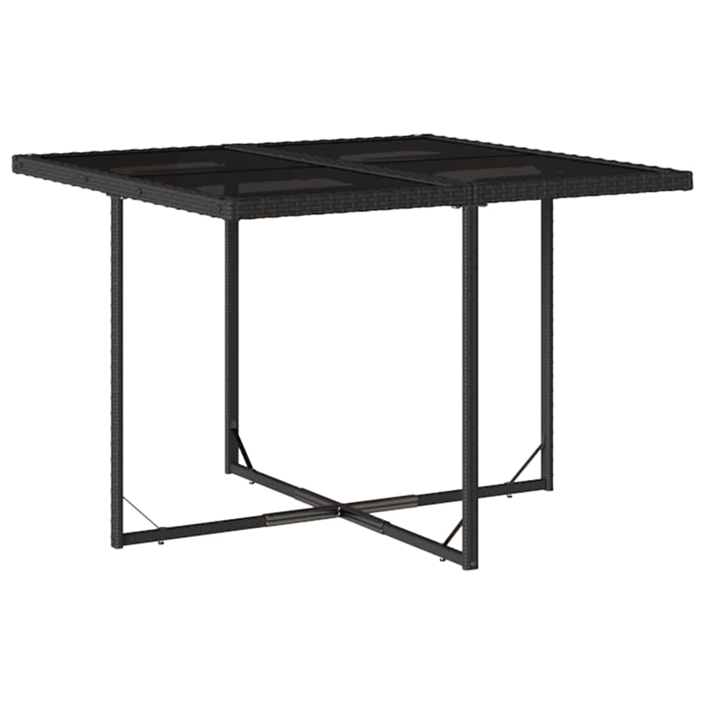9 Pcs conjunto de jantar p/ jardim c/ almofadões vime PE preto
