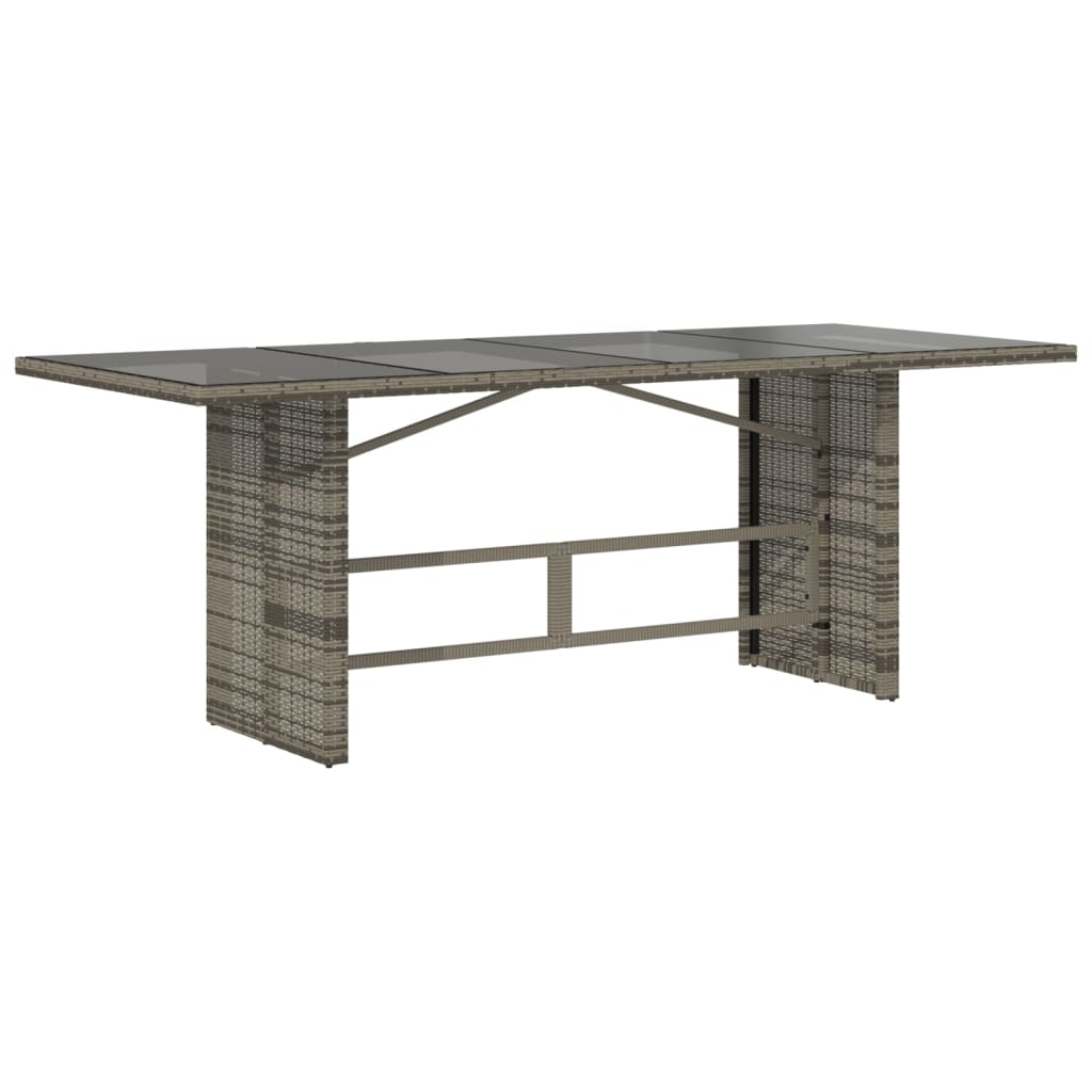 7 Pcs conjunto de jantar p/ jardim c/ almofadões vime PE cinza