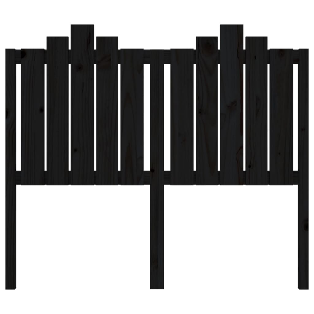 Cabeceira de cama 126x4x110 cm pinho maciço preto