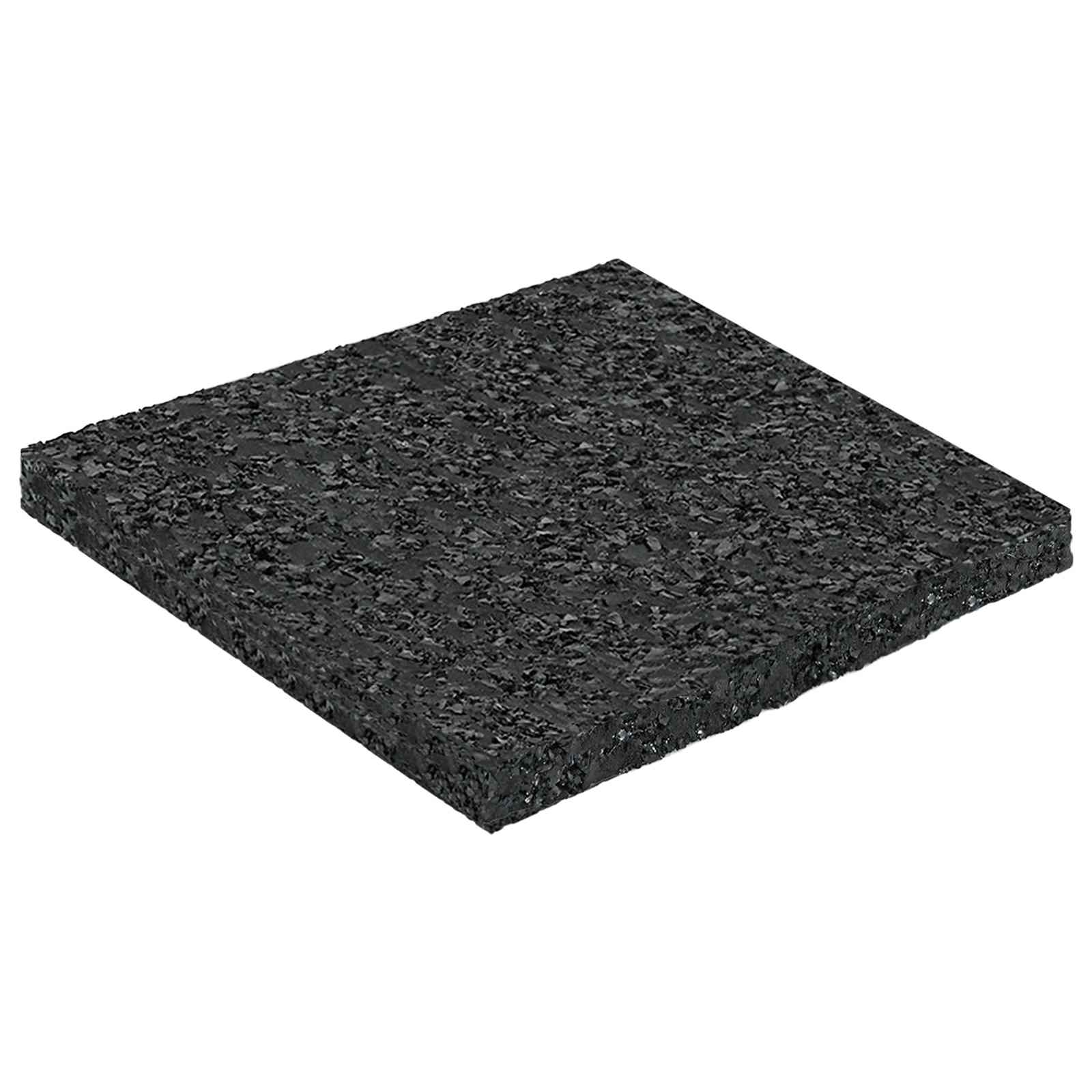 Tapete de pátio em granulado de borracha preto 9 x 9 x 0,6 cm
