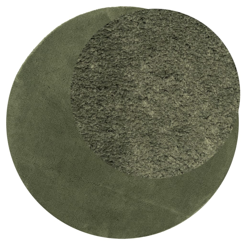 Tapete pelo curto macio e lavável huarte ø 80 cm verde-floresta