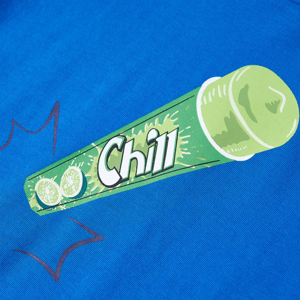 T-shirt infantil azul brilhante 128