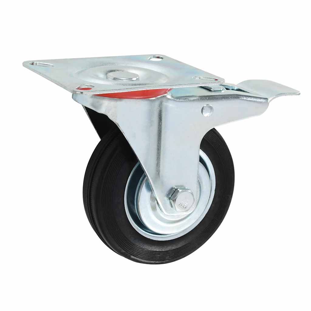 Rodas giratórias com travões duplos 4 pcs 100 mm
