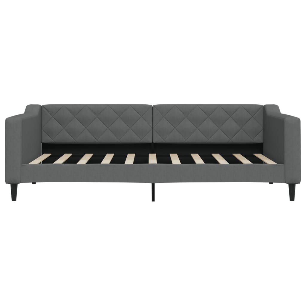 Sofá-cama com colchão 90x190 cm tecido cinzento-escuro