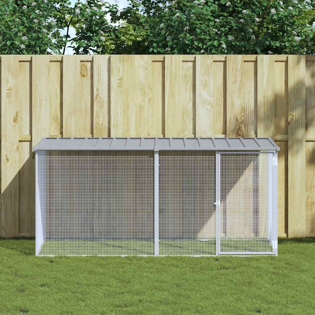 Gaiola para galinhas com teto cinza claro 203x98x90 cm aço galvanizado