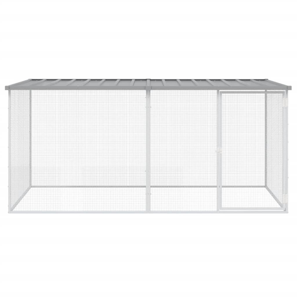 Gaiola para galinhas com teto cinza claro 203x98x90 cm aço galvanizado